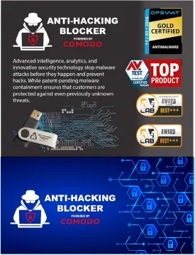 Anti-Hacking Blocker Software By COMODO - Premium Internet Security Anti Virus Software and Firewall Protection - Protects Up to 3 PC's - 1 Year PrePaid Subscription
