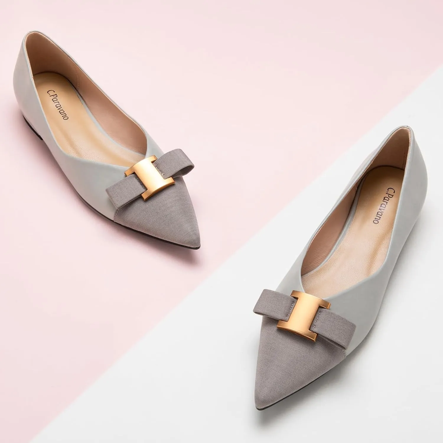 C.Paravano Womens Flats I Flat for Women Leather I Pointed Toe Flats I Ballet Flats for Women I Slip on Dressy Flats