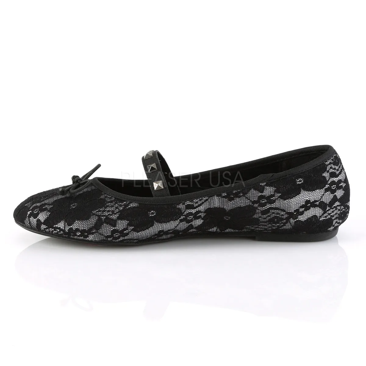 Gothic Ballet White & Black Satin Flats