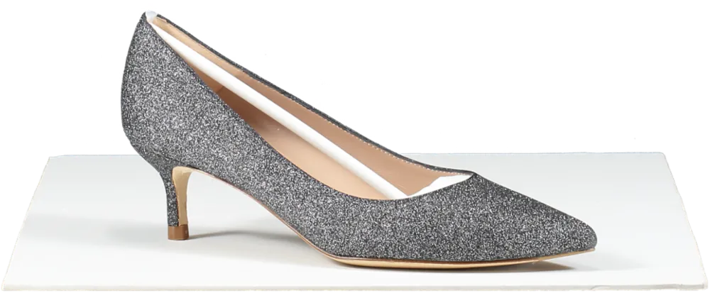 LK Bennett Grey Glitter Kitten Heel Court Shoes BNIB UK 3 EU 36 👠