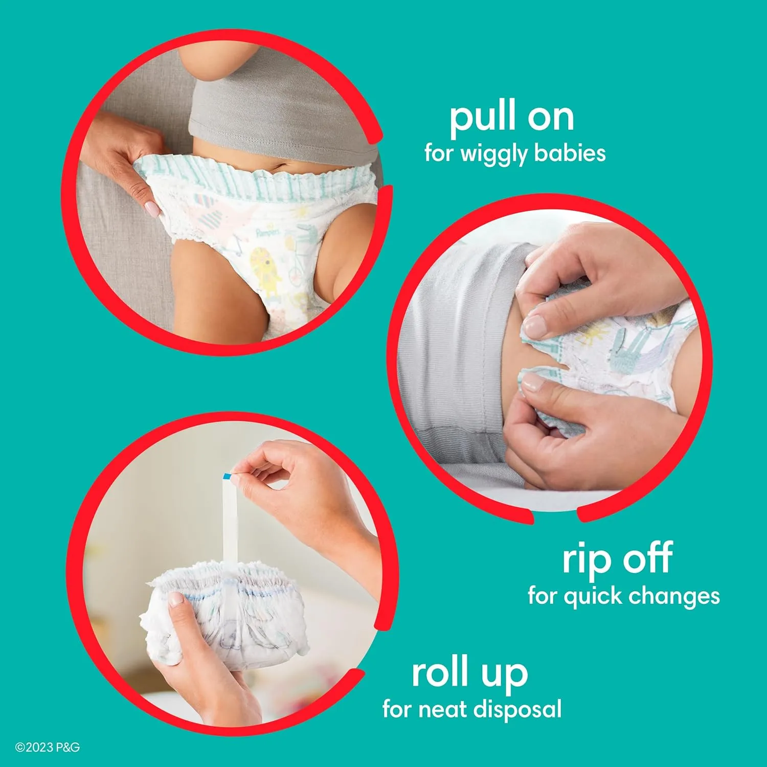 Pampers Diapers - Cruisers 360 - Size 6, 104 Count, Babyproof up to 100% Leakproof Pull-On Diaper