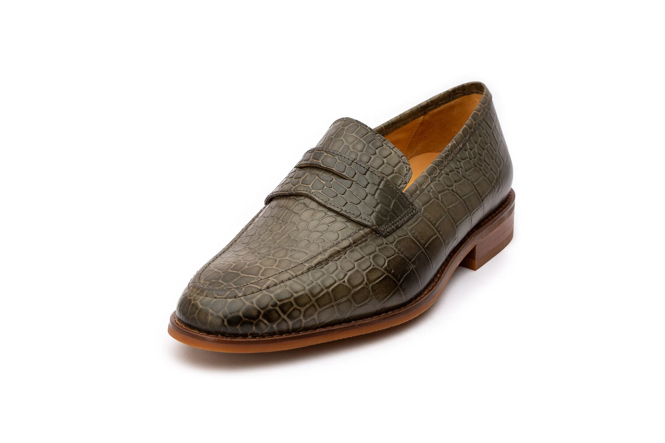 Penny Loafer - Crocodile Green (6,9,10,11 & 12 Only)