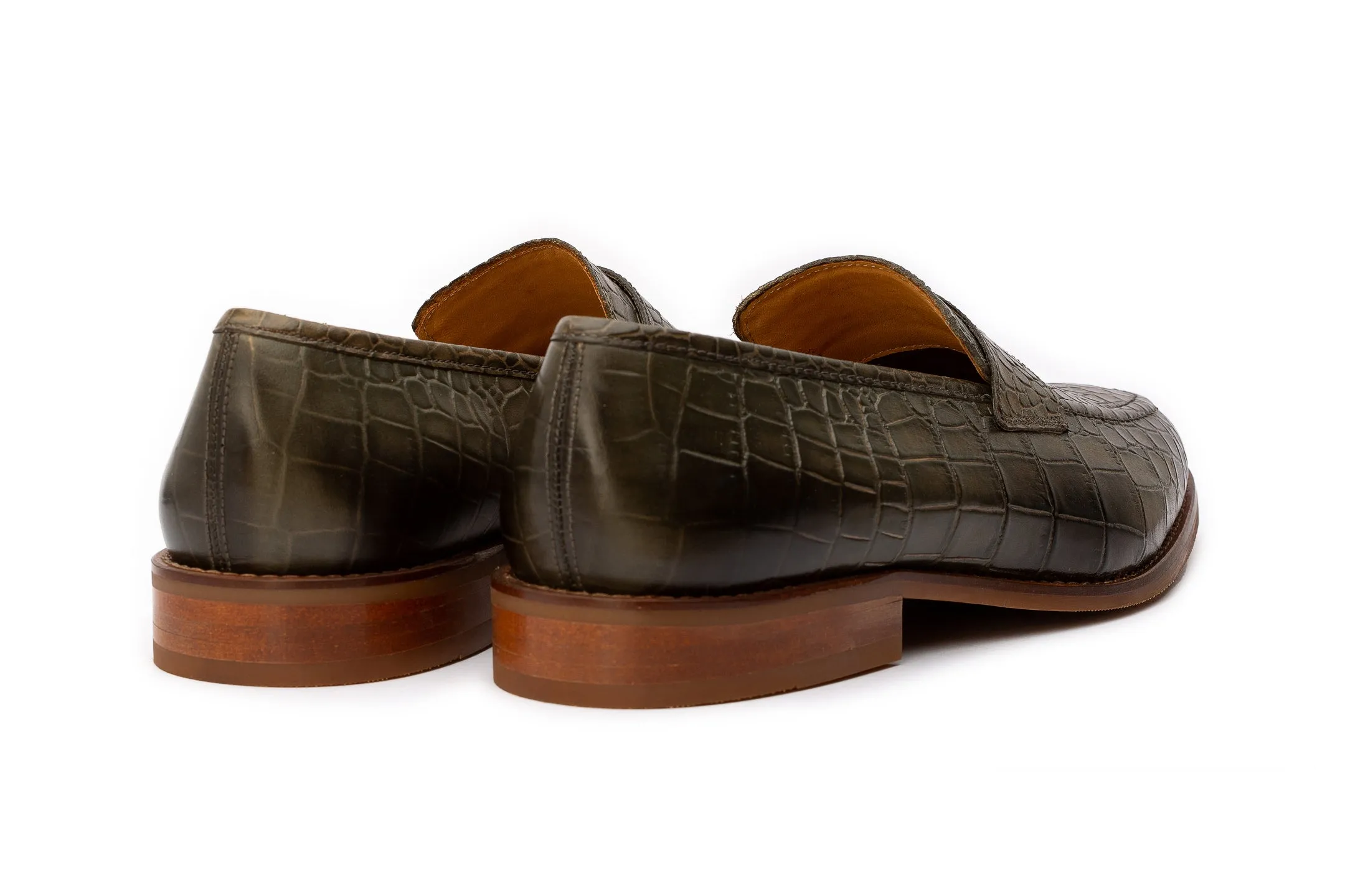 Penny Loafer - Crocodile Green (6,9,10,11 & 12 Only)