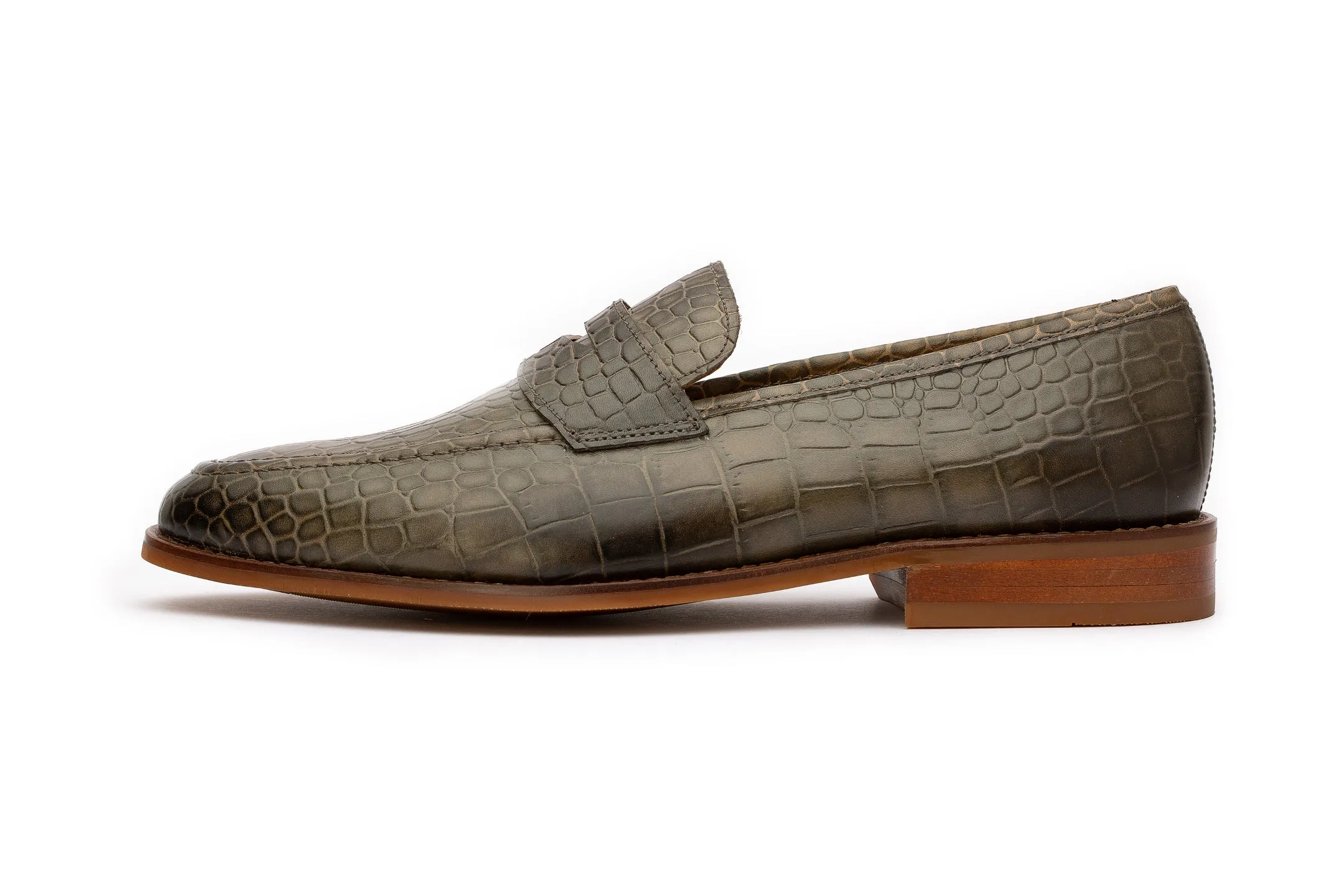 Penny Loafer - Crocodile Green (6,9,10,11 & 12 Only)