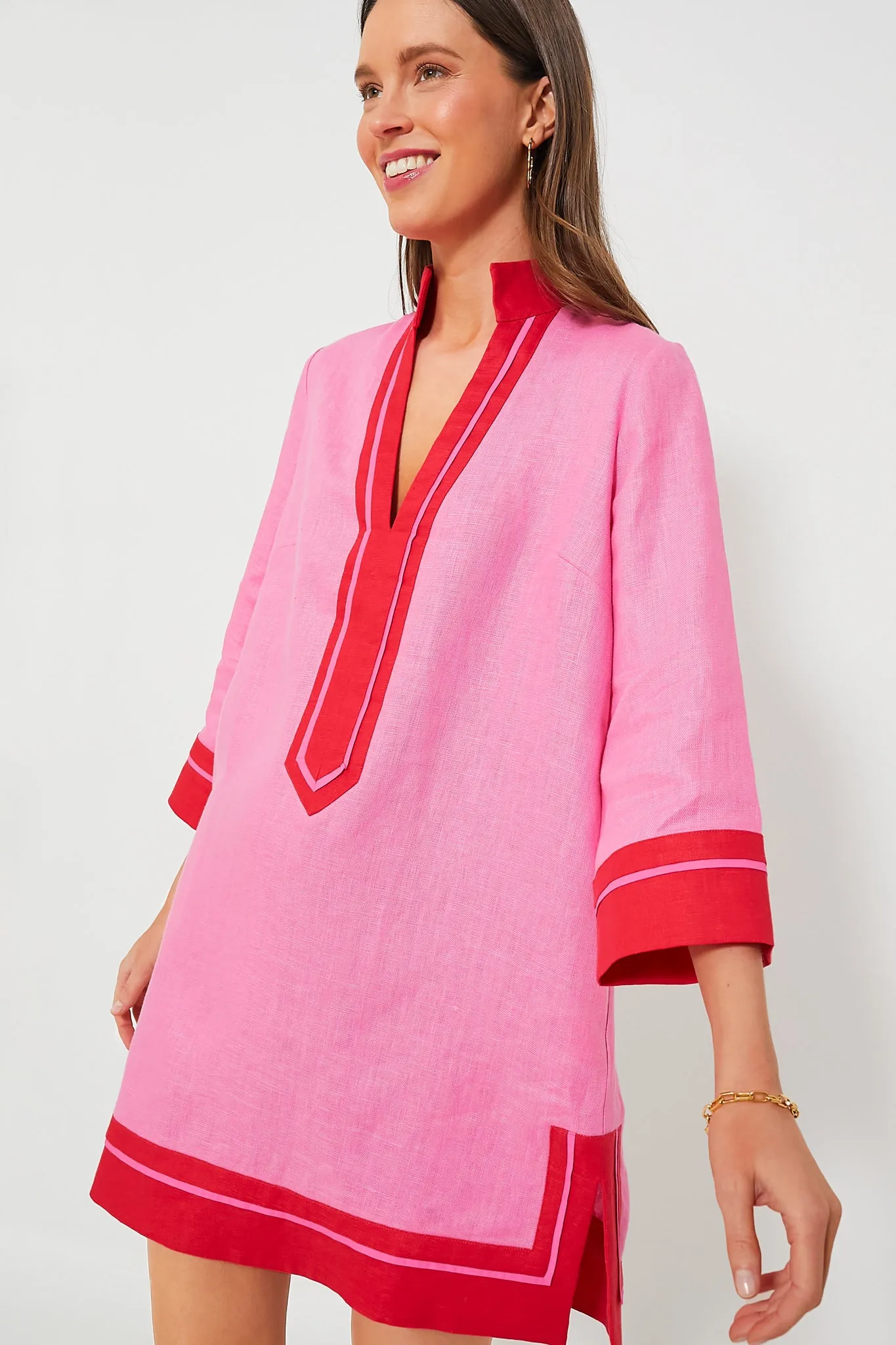 Pink and Poppy Red Collins Caftan